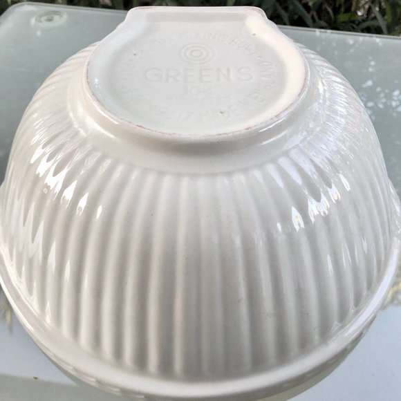 Vintage T.G. Green's Mixing Bowl with Gripstand Pale lemon Yellow and White - Picture 3 of 5